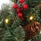 Casafield Pre-Lit Artificial Christmas Wreath for Front Door, Window or Mantel, Green Fir with White Lights and Pinecones Indoor/Outdoor Holiday Decor, 24 Inches